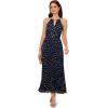 imageAdrianna Papell Womens Print Pleat Ankle DressNavyIvory