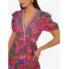 imageAdrianna Papell Womens Printed Short Flounce DressHot PinkMulti
