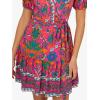 imageAdrianna Papell Womens Printed Short Flounce DressHot PinkMulti