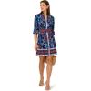 imageAdrianna Papell Womens Printed Short Flounce DressNavy Multi