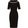 imageAdrianna Papell Womens Roll Neck Sheath with V BackBlackIvory