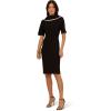 imageAdrianna Papell Womens Roll Neck Sheath with V BackBlackIvory