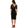 imageAdrianna Papell Womens Roll Neck Sheath with V BackBlackIvory