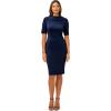 imageAdrianna Papell Womens Roll Neck Sheath with V BackNavy Sateen