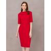 imageAdrianna Papell Womens Roll Neck Sheath with V BackRed