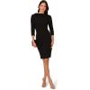 imageAdrianna Papell Womens Rolled Neck Crepe Midi DressBlack