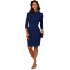 imageAdrianna Papell Womens Rolled Neck Crepe Midi DressNavy Sateen