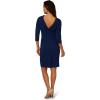 imageAdrianna Papell Womens Rolled Neck Crepe Midi DressNavy Sateen