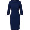 imageAdrianna Papell Womens Rolled Neck Crepe Midi DressNavy Sateen