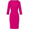 imageAdrianna Papell Womens Rolled Neck Crepe Midi DressPink Flambe