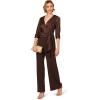 imageAdrianna Papell Womens Satin Crepe JumpsuitDark Brown