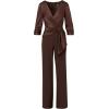 imageAdrianna Papell Womens Satin Crepe JumpsuitDark Brown