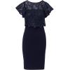 imageAdrianna Papell Womens Sequin Guipure Crepe DressNavy