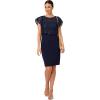 imageAdrianna Papell Womens Sequin Guipure Crepe DressNavy