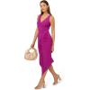 imageAdrianna Papell Womens Shirred Jersey Midi DressWild Magenta