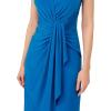 imageAdrianna Papell Womens Short Jersey Draped DressOcean Blue