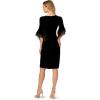imageAdrianna Papell Womens Velvet Bell Sleeve Short DressBlack