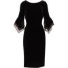 imageAdrianna Papell Womens Velvet Bell Sleeve Short DressBlack
