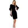 imageAdrianna Papell Womens Velvet Bell Sleeve Short DressBlack