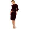 imageAdrianna Papell Womens Velvet Bell Sleeve Short DressBordeaux