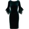 imageAdrianna Papell Womens Velvet Bell Sleeve Short DressHunter