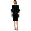 imageAdrianna Papell Womens Velvet Bell Sleeve Short DressHunter