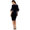 imageAdrianna Papell Womens Velvet Bell Sleeve Short DressMidnight