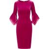 imageAdrianna Papell Womens Velvet Bell Sleeve Short DressOrchid Delight