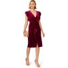 imageAdrianna Papell Womens Velvet Surplice Midi DressBeyond Fuchsia