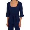 imageAdrianna Papell womens Knit Crepe Tie Front JumpsuitNavy Sateen