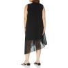 imagePlus Size Sleeveless Chiffon Dress With Cascading Details In BlackBlack