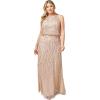 imageAdrianna Papell Womens Beaded Halter GownNude