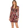 imageAdrianna Papell Womens Crinkle Foil Wrap DressFuchsiaGold