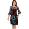 imageAdrianna Papell Womens Embroidered Short DressBlack Multi
