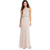imageAdrianna Papell Womens Halter Blouson Beaded GownSilverNude