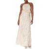 imageAdrianna Papell Womens Halter Fully Beaded Blouson GownShell