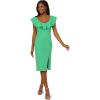 imageAdrianna Papell Womens Knit Crepe Ruffle MIDI DressFlora Green