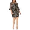 imageAdrianna Papell Womens Metallic Embroidery SheathBlackGold