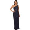 imageAdrianna Papell Womens One Shoulder Beaded DressDusty Navy