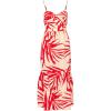 imageAdrianna Papell Womens Printed Midi DressRedIvory
