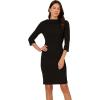 imageAdrianna Papell Womens Rolled Neck Crepe Midi DressBlack