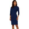 imageAdrianna Papell Womens Rolled Neck Crepe Midi DressNavy Sateen