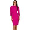 imageAdrianna Papell Womens Rolled Neck Crepe Midi DressPink Flambe