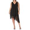 imagePlus Size Sleeveless Chiffon Dress With Cascading Details In BlackBlack