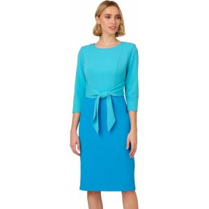imageAdrianna Papell Womens Colorblock Tie Front DressCeruleanAzure