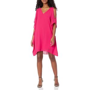 imageAdrianna Papell Womens Gauzy Crepe Caftan DressFiesta Pink