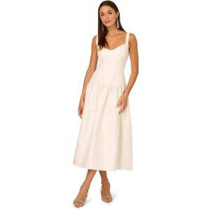 imageAdrianna Papell Womens Jacquard Midi DressIvorySilver