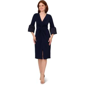 imageAdrianna Papell Womens Jersey and Taffeta Midi DressMidnight