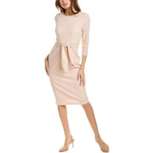 imageAdrianna Papell Womens Knit Crepe Tie Waist SheathDressBlush