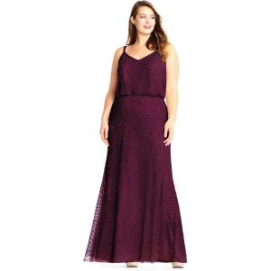 imageAdrianna Papell Womens Long Blouson DressCassis